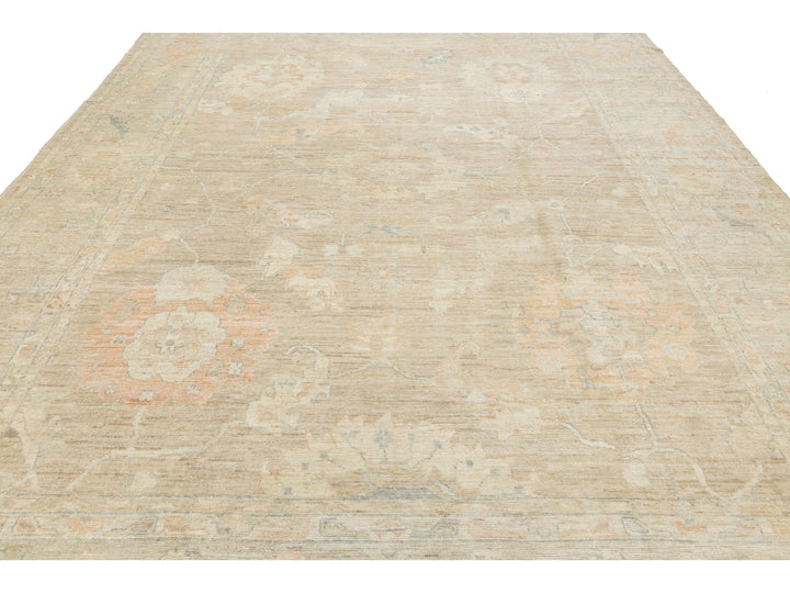 Modern Oushak Wool Rug 10 X 13