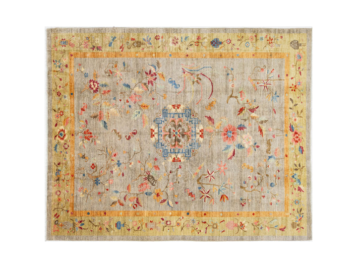 Modern Art Deco Floral Chinese Wool Rug 8 X 10