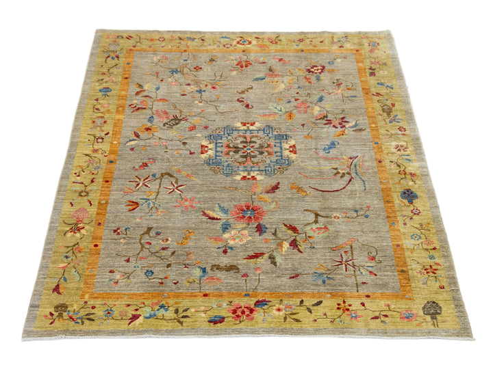 Modern Art Deco Floral Chinese Wool Rug 8 X 10