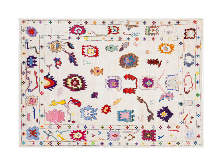 Modern Turkish Oushak Wool Rug 10 X 15