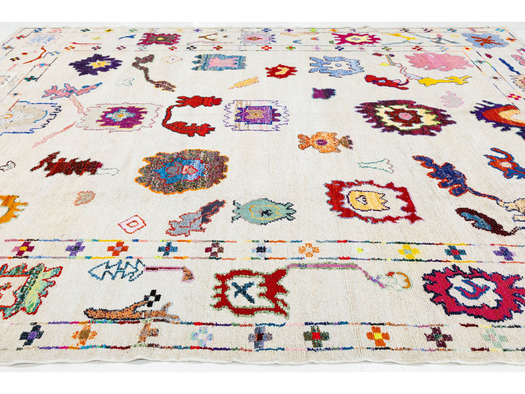 Modern Turkish Oushak Wool Rug 10 X 15