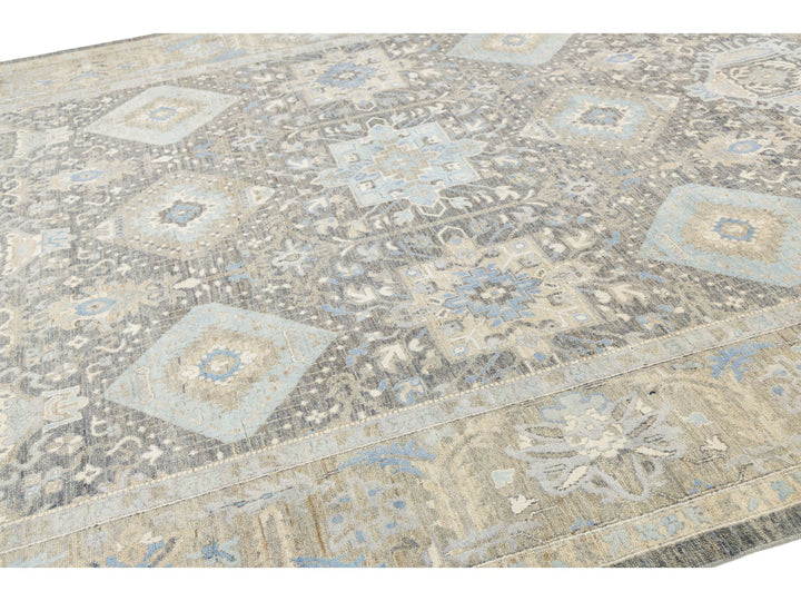 Modern Tabriz Wool and Silk Rug 10 X 14