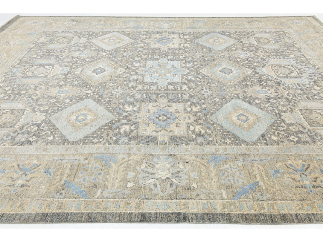 Modern Tabriz Wool and Silk Rug 10 X 14