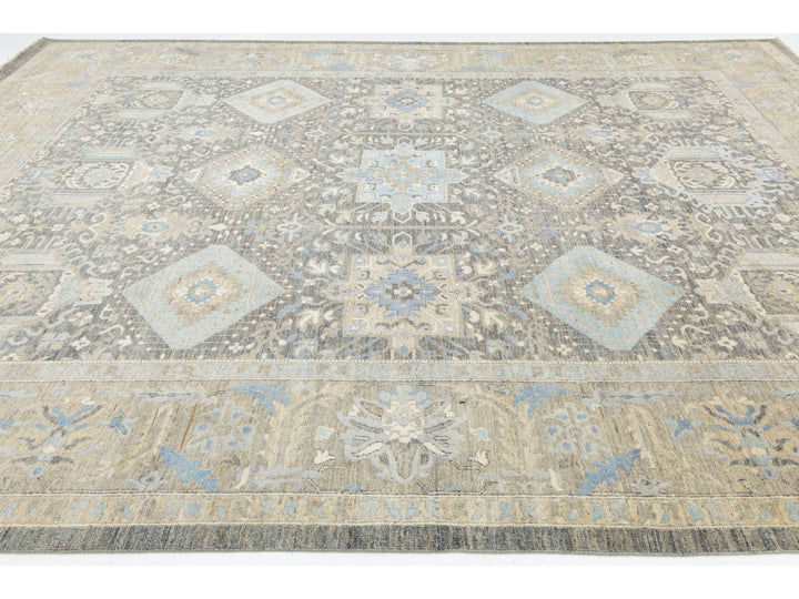 Modern Tabriz Wool and Silk Rug 10 X 14