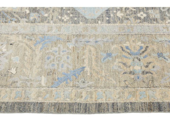 Modern Tabriz Wool and Silk Rug 10 X 14