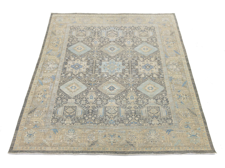Modern Tabriz Wool and Silk Rug 10 X 14