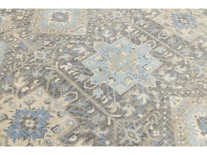 Modern Tabriz Wool and Silk Rug 10 X 14