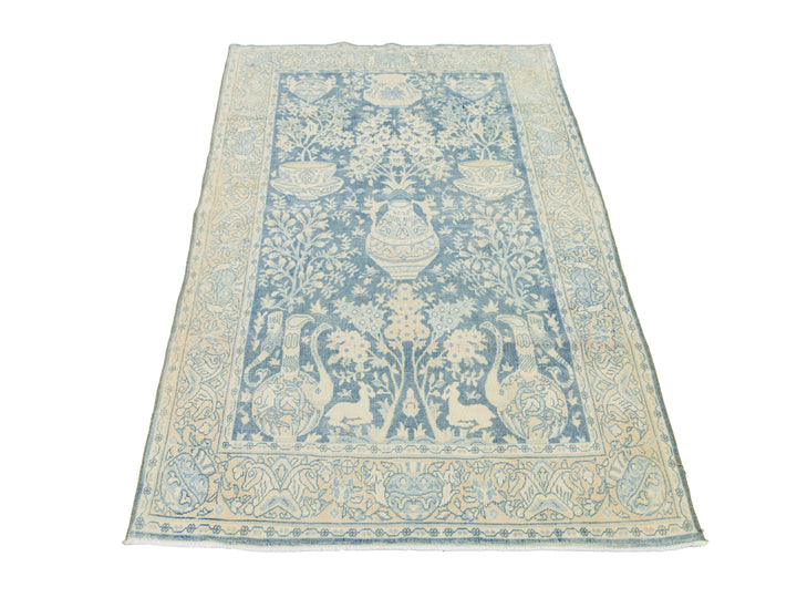 Antique Tabriz Wool Rug 4 X 6