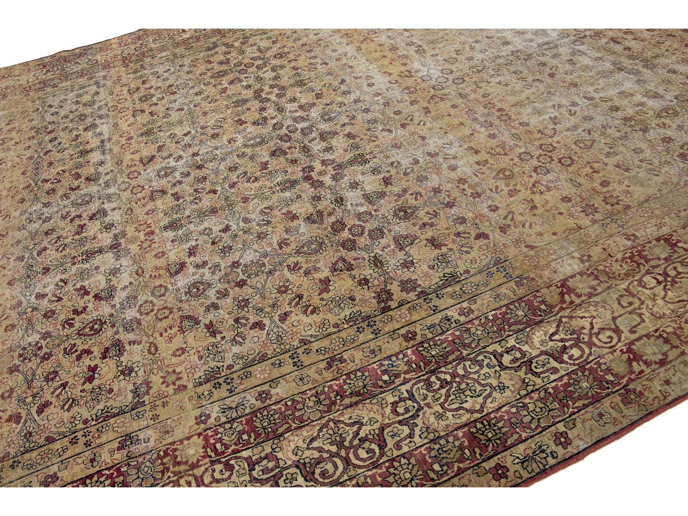 Antique Kerman Wool Rug  10 X 15