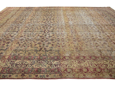 Antique Kerman Wool Rug  10 X 15