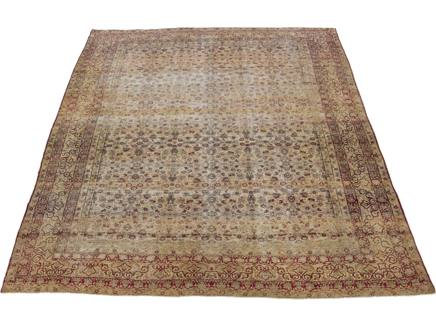 Antique Kerman Wool Rug  10 X 15