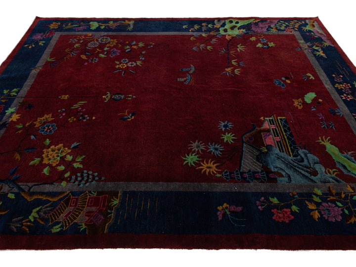 Antique Art Deco Chinese Rug 8 X 10