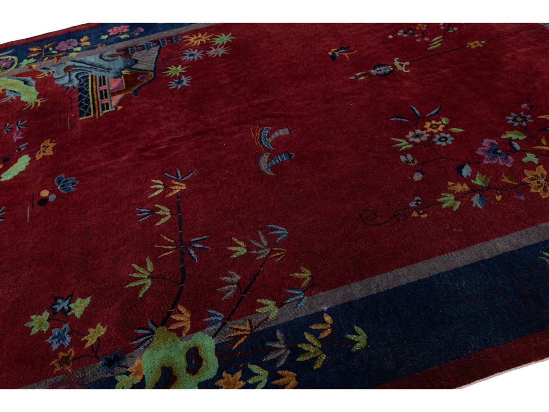 Antique Art Deco Chinese Rug 8 X 10