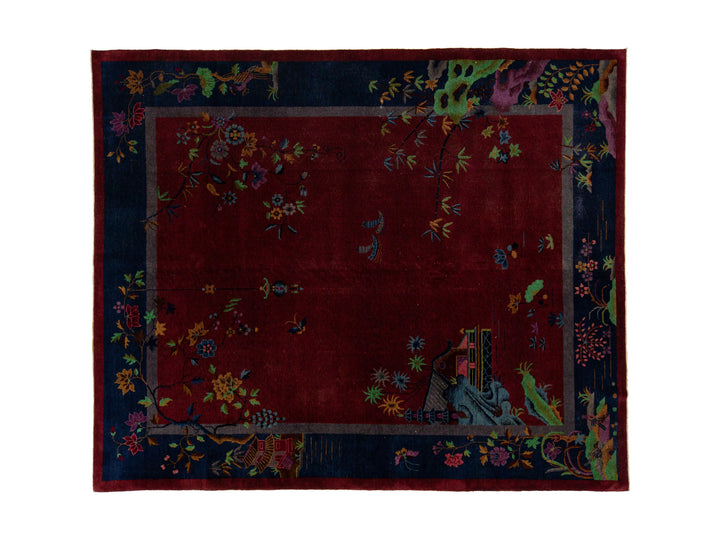 Antique Art Deco Chinese Rug 8 X 10