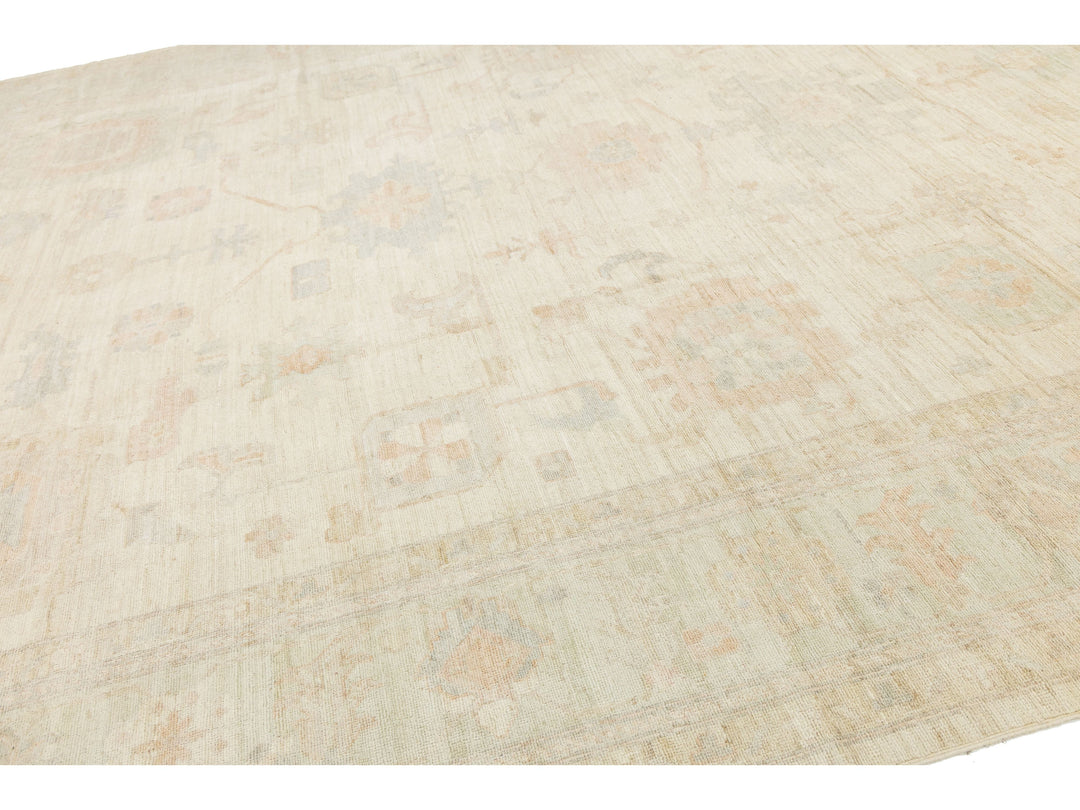 Modern Oushak Wool Rug 12 X 15