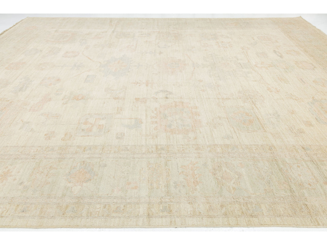 Modern Oushak Wool Rug 12 X 15
