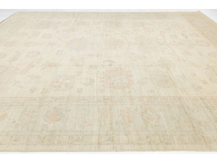 Modern Oushak Wool Rug 12 X 15