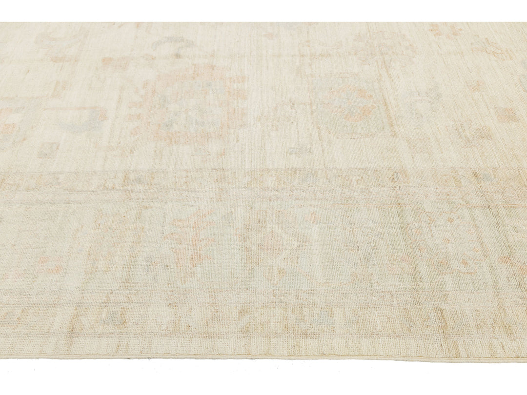 Modern Oushak Wool Rug 12 X 15
