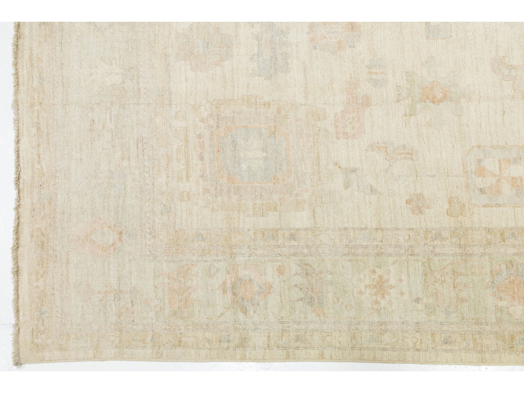 Modern Oushak Wool Rug 12 X 15