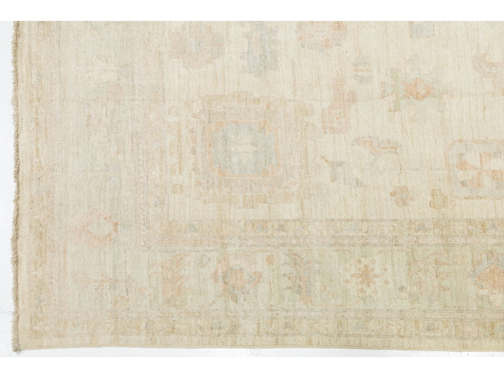 Modern Oushak Wool Rug 12 X 15