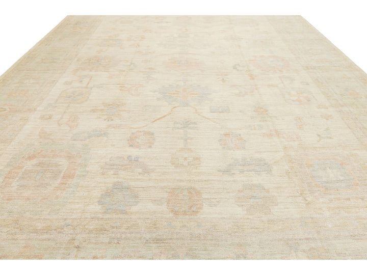 Modern Oushak Wool Rug 12 X 15