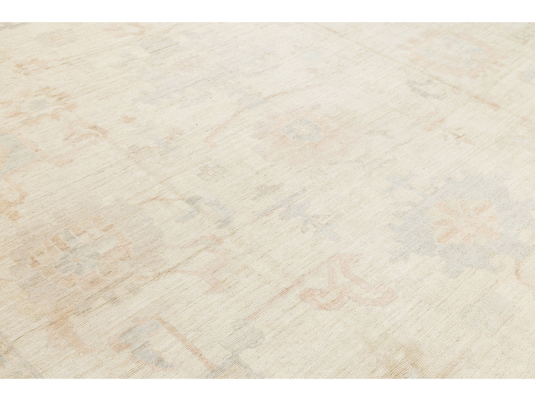 Modern Oushak Wool Rug 12 X 15