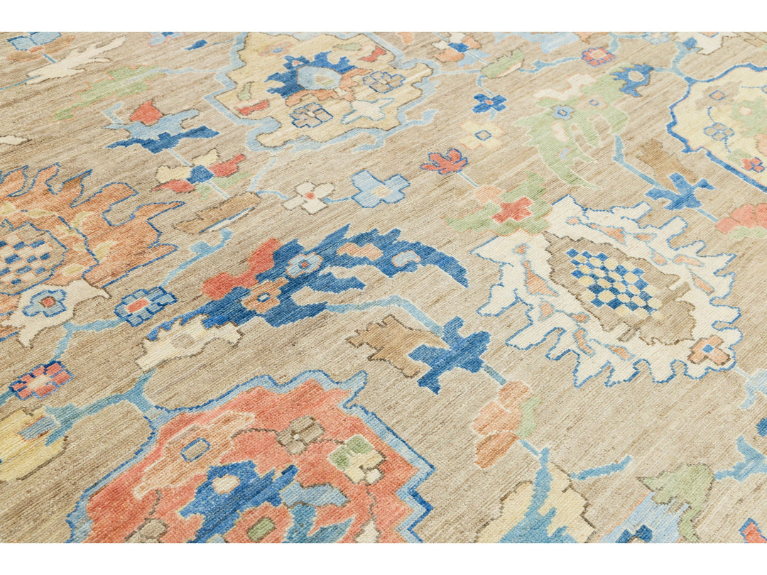 Modern Oushak Wool Rug 12 X 18