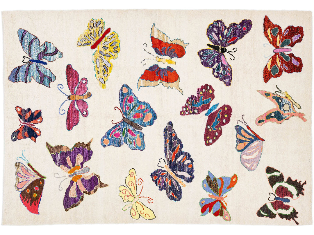 Modern Turkish Oushak Wool Rug 10 X 14