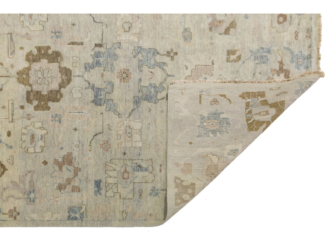 Modern Oushak Wool Square Rug 15 X 15