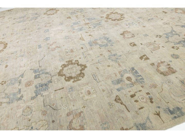 Modern Oushak Wool Square Rug 15 X 15