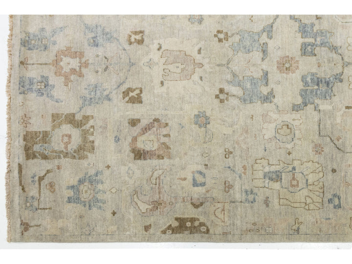 Modern Oushak Wool Square Rug 15 X 15