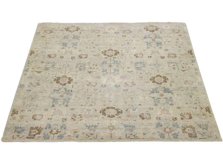 Modern Oushak Wool Square Rug 15 X 15