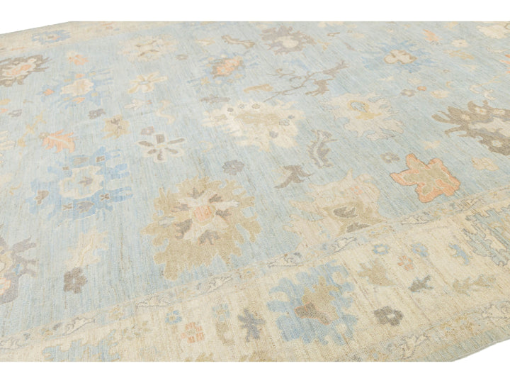 Modern Oushak Wool Rug 12 X 15