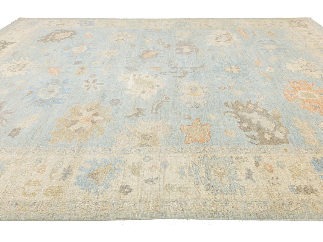 Modern Oushak Wool Rug 12 X 15