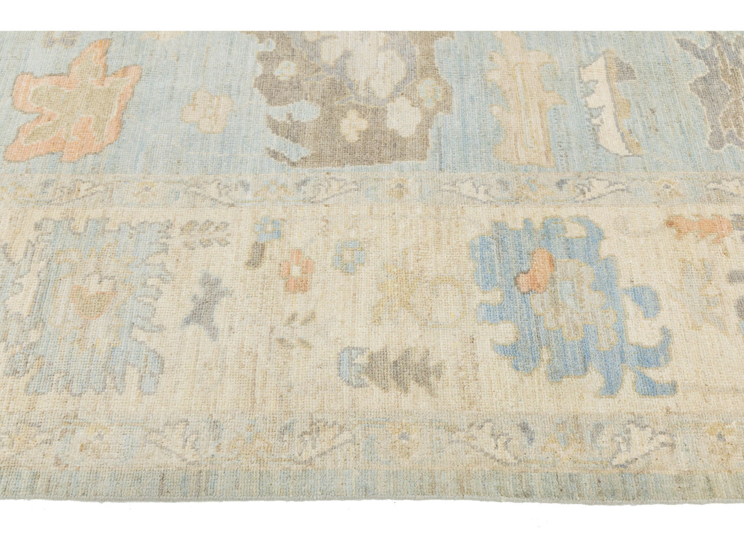Modern Oushak Wool Rug 12 X 15