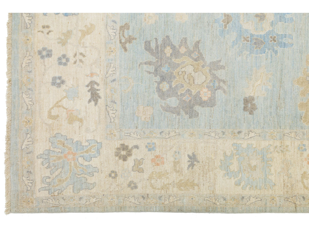 Modern Oushak Wool Rug 12 X 15