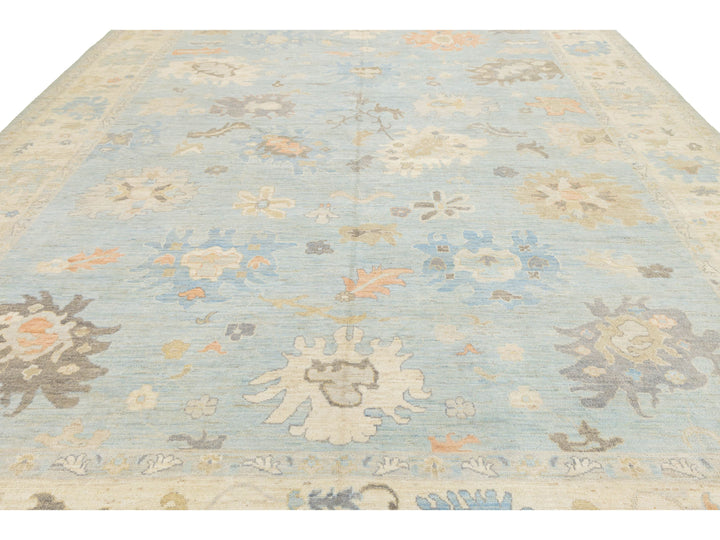 Modern Oushak Wool Rug 12 X 15