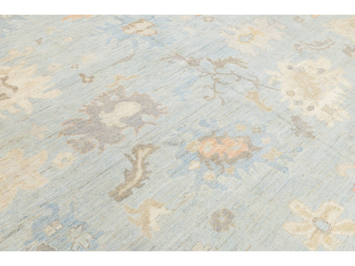 Modern Oushak Wool Rug 12 X 15