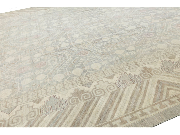 Modern Khotan Wool Rug 17 X 20