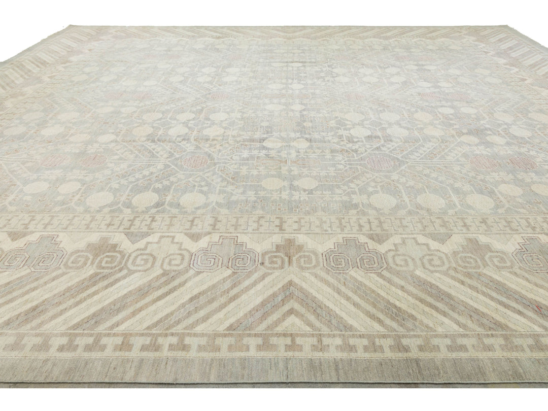 Modern Khotan Wool Rug 17 X 20