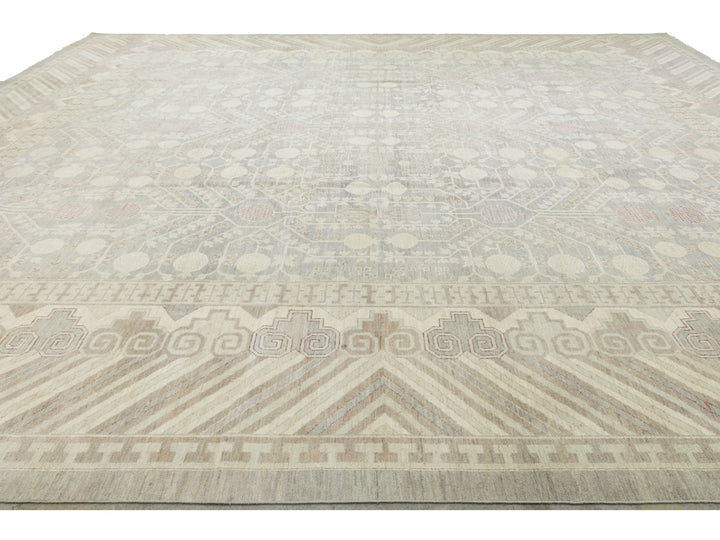 Modern Khotan Wool Rug 17 X 20