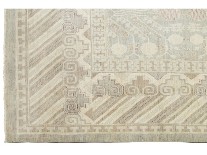 Modern Khotan Wool Rug 17 X 20