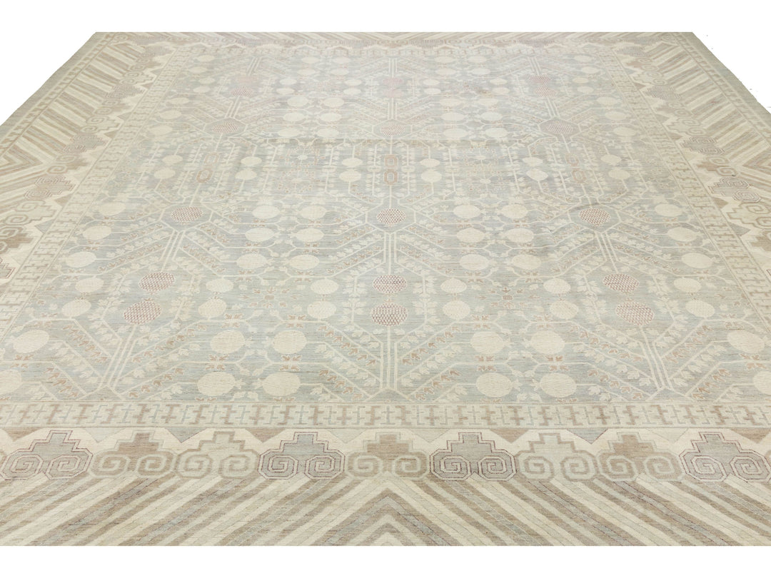 Modern Khotan Wool Rug 17 X 20