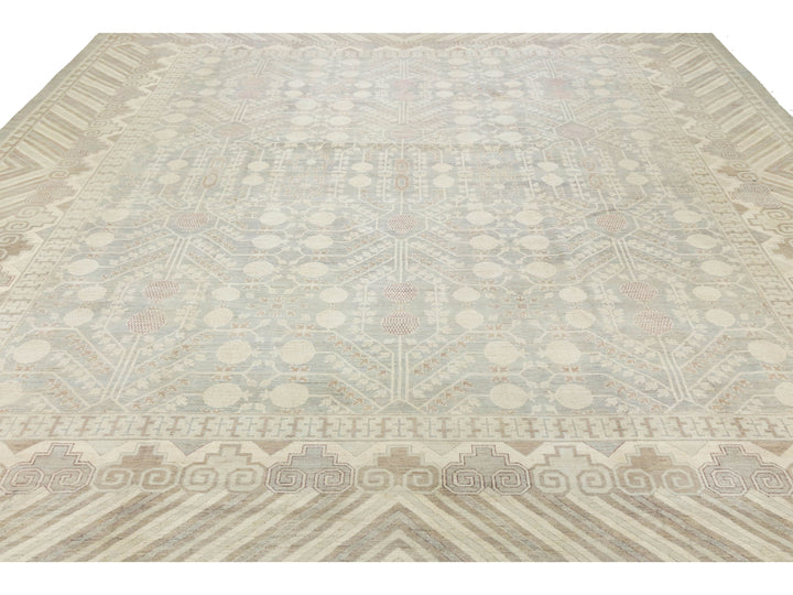 Modern Khotan Wool Rug 17 X 20