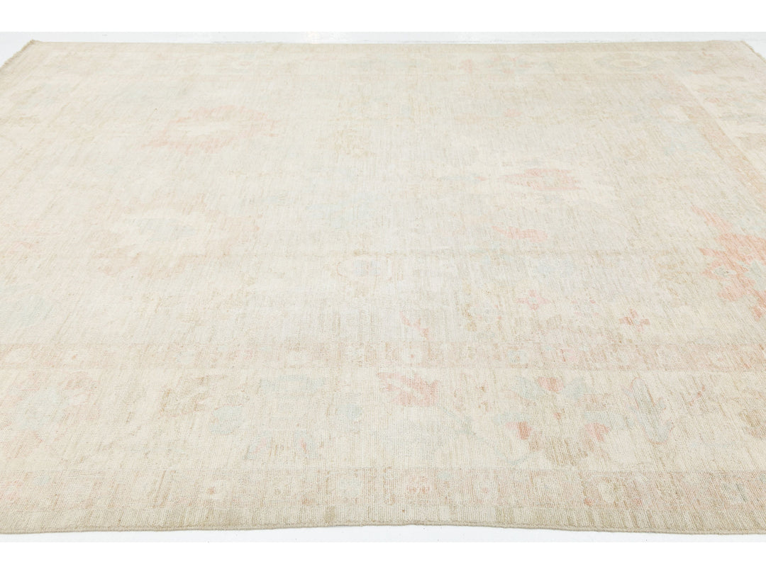 Modern Oushak Wool Rug 10 X 13