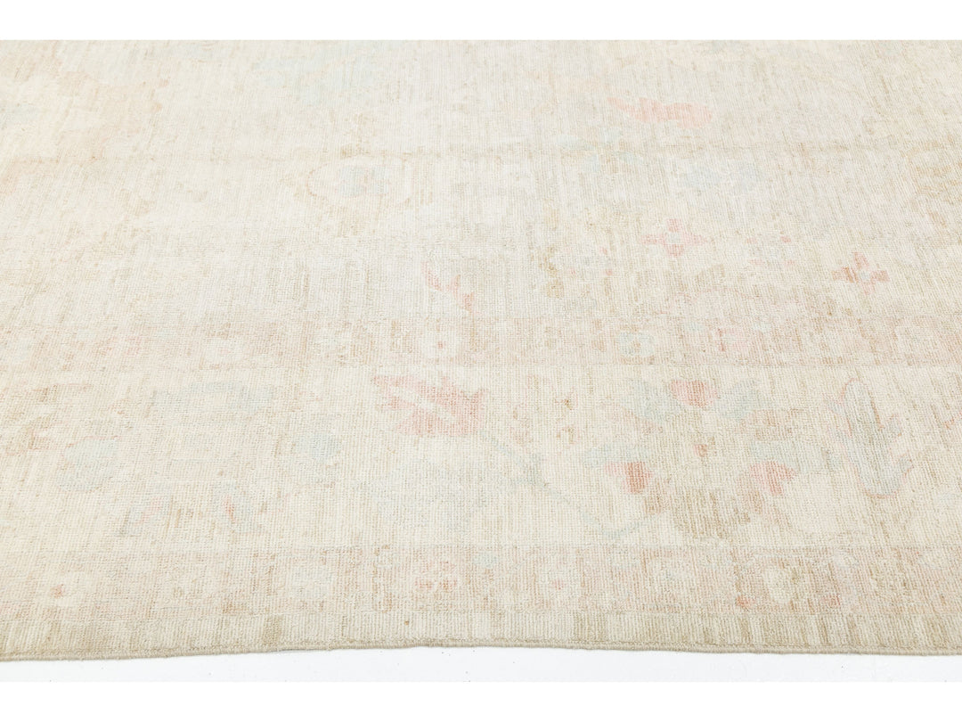 Modern Oushak Wool Rug 10 X 13