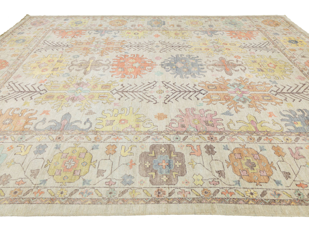 Modern Oushak Wool Rug 12 X 16