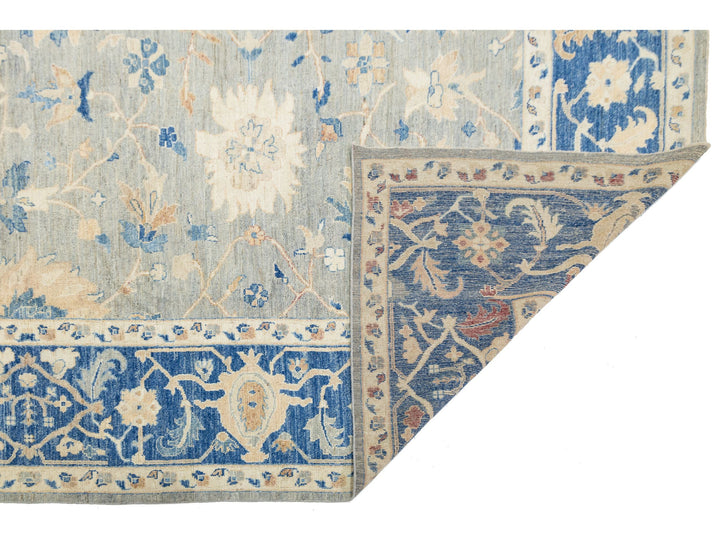 Modern Oushak Wool Rug 13 X 14