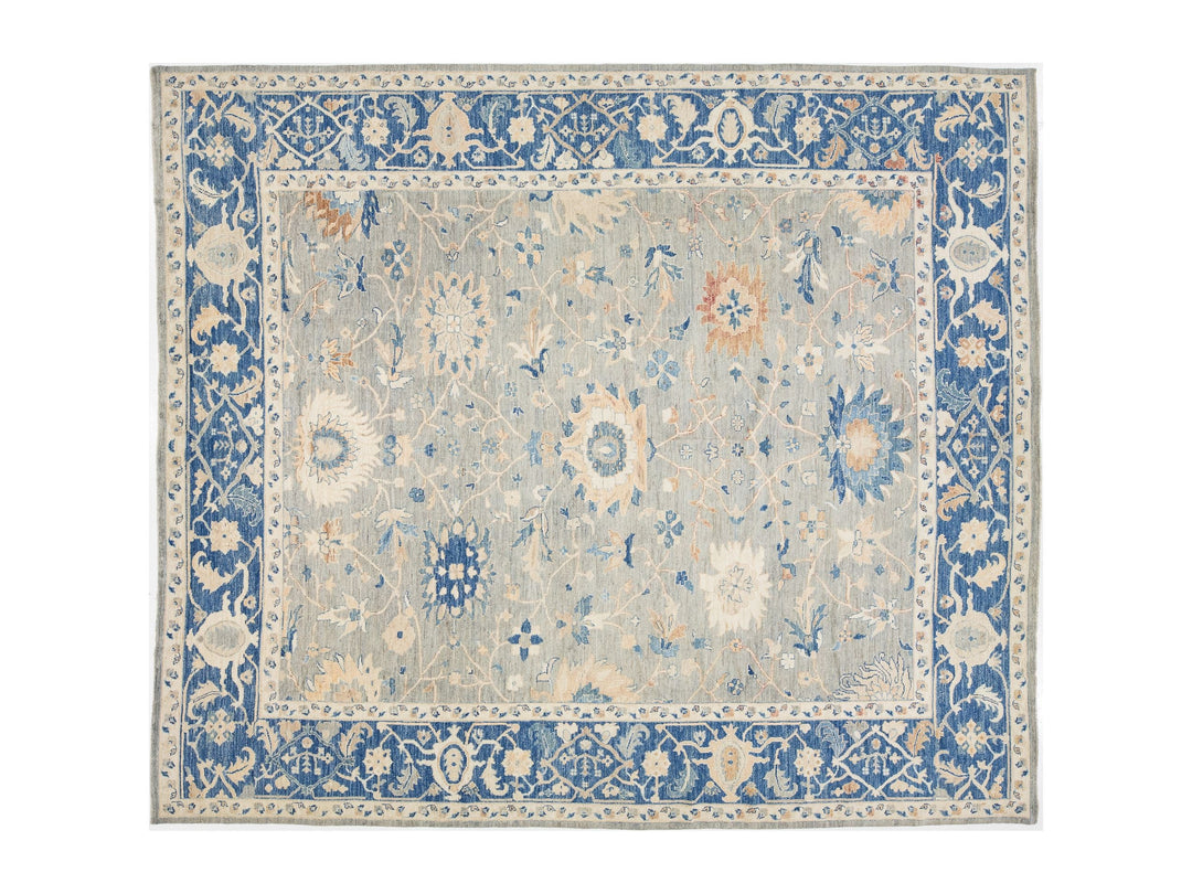 Modern Oushak Wool Rug 13 X 14