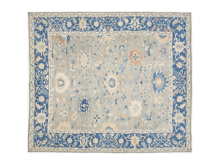 Modern Oushak Wool Rug 13 X 14